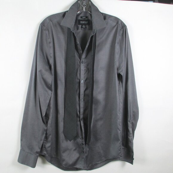 AWEARNESS KENNETH COLE GREY BUTTONDOWN SHIRT + TIE - Picture 1 of 16